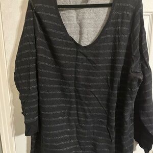 Black and Silver Striped Top